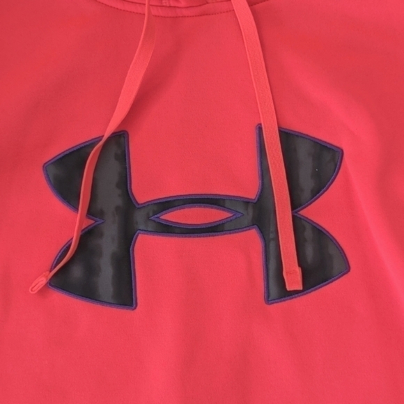 UNDER  Armour Fleece Hoodie | Coral Pink Colour size Small/Medium - Picture 3 of 6